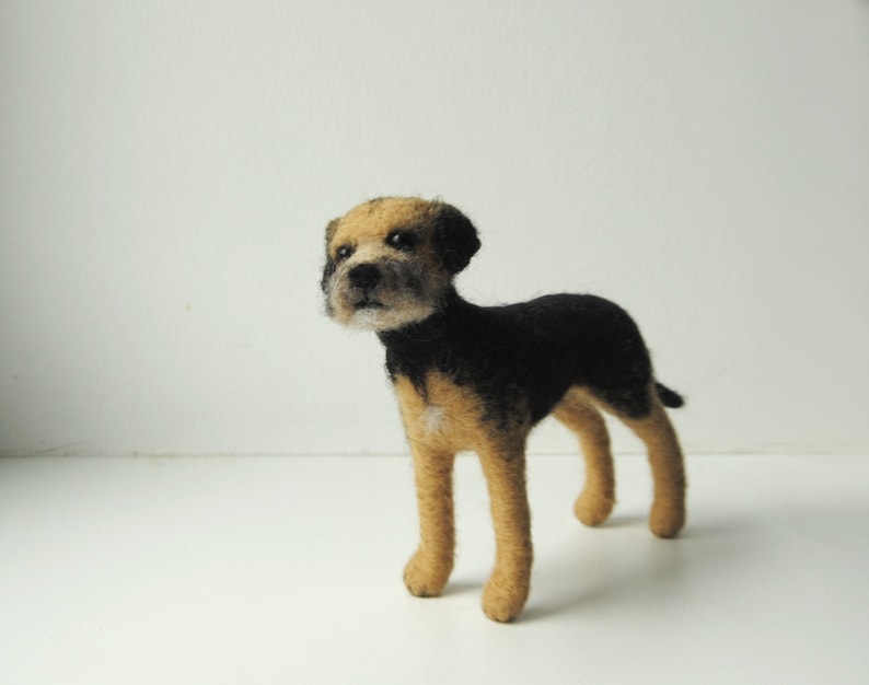 Needle Felted Border Terrier, Custom Made Pet Sculpture, Needle Felted Dog Border Terrier or any other breed made to order image 2