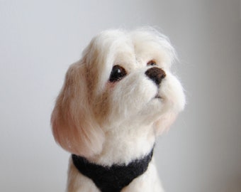 Custom Made Dog Portrait, needle felted animal  - made to order - MEDIUM SIZE