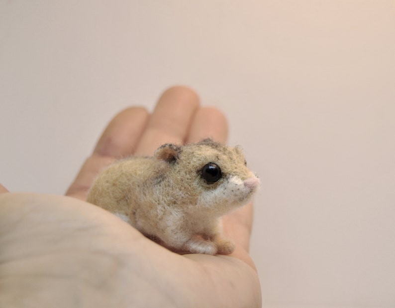 Chinese Dwarf Hamster, Needle Felted Hamster, Handmade Realistic Animal made to order image 2