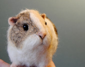 Custom Made Guinea Pig, Needle Felted Short Haired Guinea Pig, Pet Sculpture, Commemorative Pet Portrait