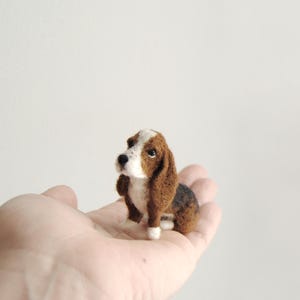 Custom Pet Portrait, SMALL SIZE, Personalized Felt Miniature Dog: Basset Hound or any other dog breed