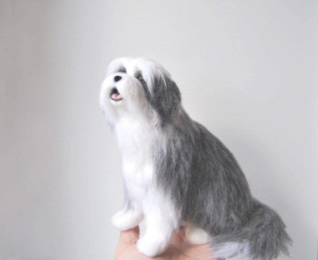 ビアデッドコリー、ニードルフェルト犬、カスタムメイドのペット