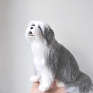 Bearded Collie, Needle Felted Dog, Custom Made Pet Portrait, Old English Sheepdog or any other breed - made to order