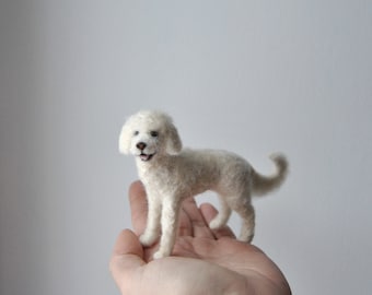 Custom Made Pet Portrait, SMALL SIZE, Needle Felted Dog - Retriever, Goldendoodle, Labradoodle or any other breed