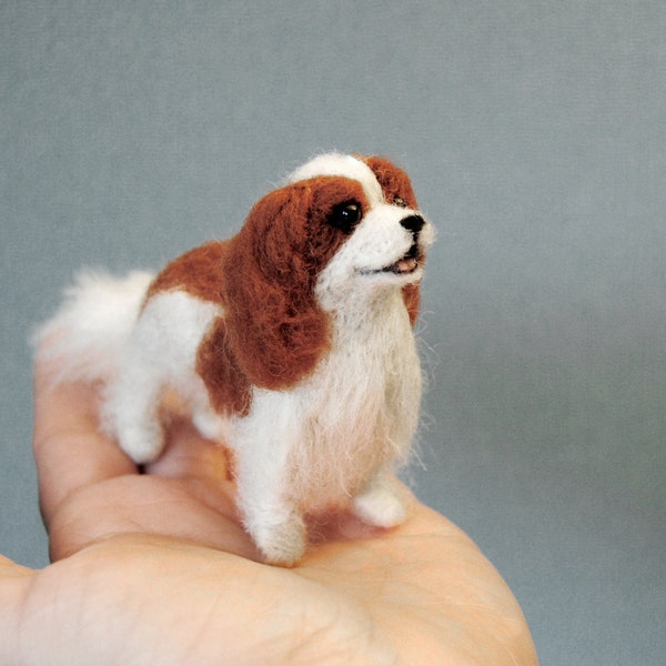 Mascota personalizada, perro miniatura de fieltro personalizado: Cavalier King Charles Spaniel o cualquier otra raza
