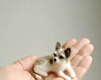 Custom Made Dog Portrait, SMALL SIZE, Needle Felted Miniature Dog, Chihuahua or any other dog breed