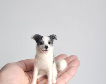 Custom Made Pet Portrait, SMALL SIZE, Needle Felted Miniature Dog, Collie or any other breed
