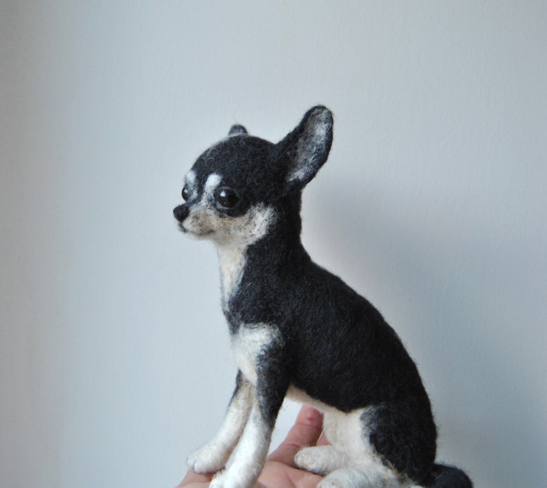 Needle Felted Chihuahua, Custom Made Dog Portrait, Chihuahua or any other breed made to order image 4