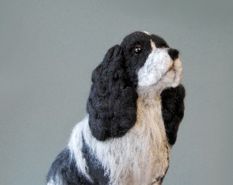 Custom Made Felt Dog,  Handmade Pet Portrait, English Cocker Spaniel, King Charles Spaniel or any other breed - made to order