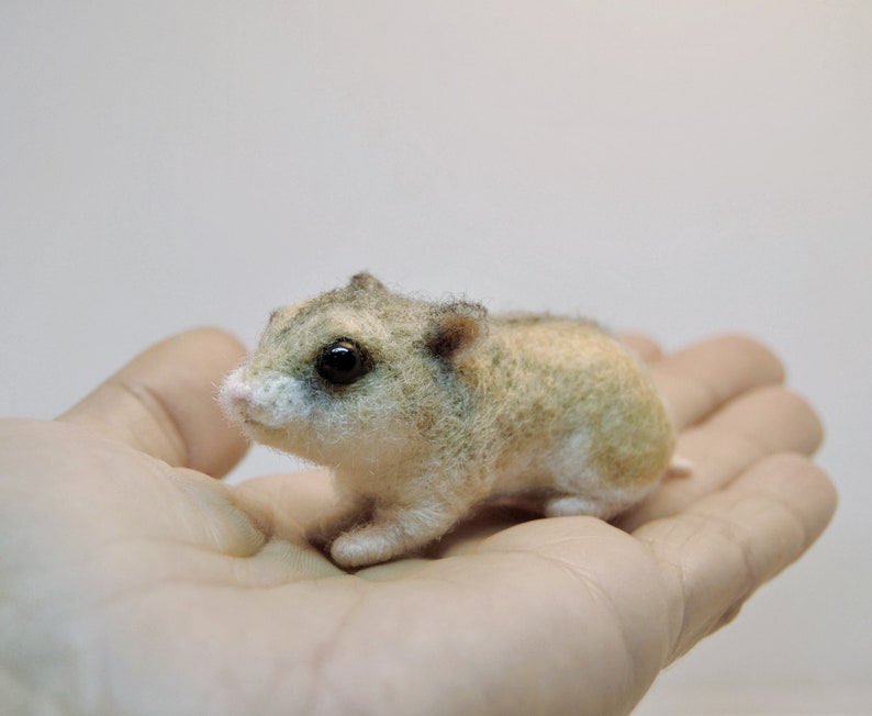Chinese Dwarf Hamster, Needle Felted Hamster, Handmade Realistic Animal made to order image 3