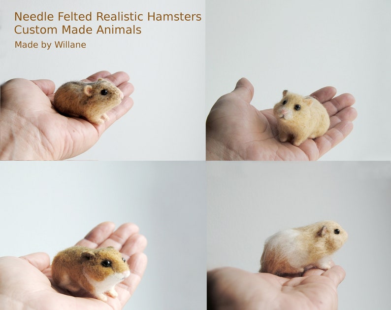 Custom Realistic Hamster, Needle Felted Animal, Handmade 3D Pet Portrait made to order image 2