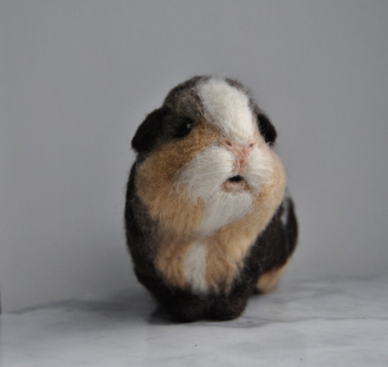 Custom Made Guinea Pig, Needle Felted Short Haired Guinea Pig, Pet Sculpture, Commemorative Pet Portrait image 3