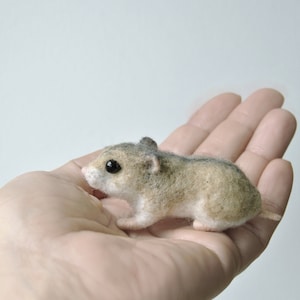 Chinese Dwarf Hamster, Needle Felted Hamster, Handmade Realistic Animal made to order image 1