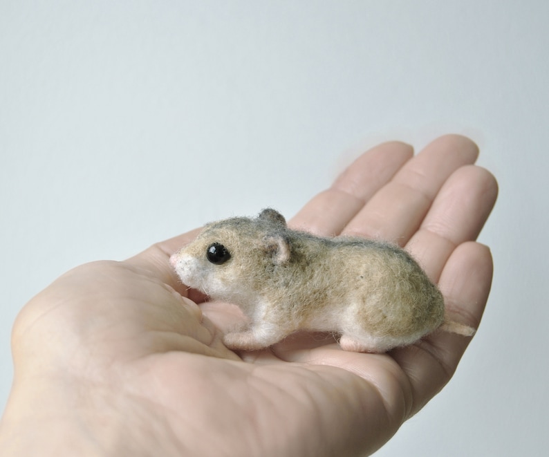 Chinese Dwarf Hamster, Needle Felted Hamster, Handmade Realistic Animal made to order image 1