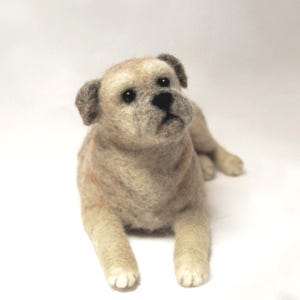 Gefilzter Hund Border Terrier, Haustier Skulptur Sonderanfertigung