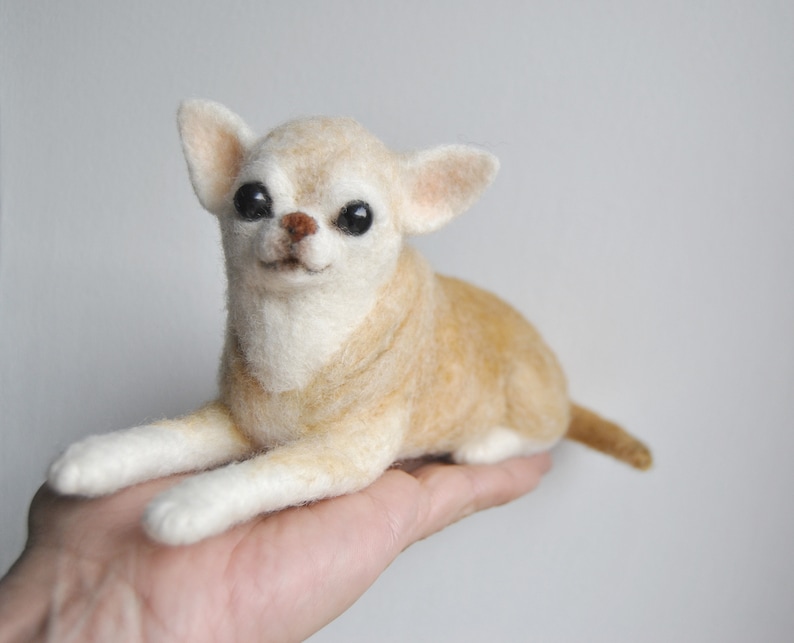 Needle Felted Chihuahua, Custom Made Dog Portrait, Chihuahua or any other breed made to order image 3