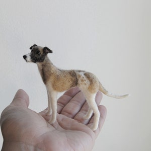 Custom Made Pet Portrait, SMALL SIZE, Felted Dog, Handmade Dog Sculpture  - Whippet, Greyhound or any other breed