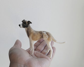 Custom Made Pet Portrait, SMALL SIZE, Felted Dog, Handmade Dog Sculpture  - Whippet, Greyhound or any other breed