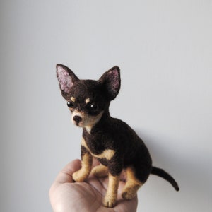 Needle Felted Chihuahua, Custom Made Dog Portrait, Chihuahua or any other breed made to order image 2