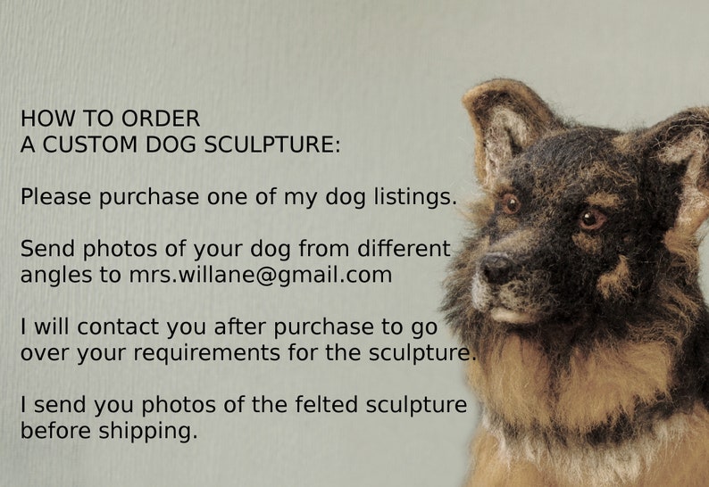Needle Felted Dog, Custom Made Dog Portugese Water Dog or any other breed made to order image 10
