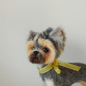 Yorkie Puppy, Needle Felted Dog, Custom Made 3D Dog Portrait, Yorkshire Terrier or any other breed - made to order