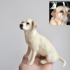 Needle Felted Dog, Custom Made Dog Portrait, Labrador Retriever, Golden Retriever or any other breed - made to order