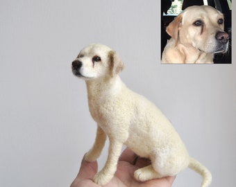 Needle Felted Dog, Custom Made Dog Portrait, Labrador Retriever, Golden Retriever or any other breed - made to order