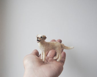 Custom Made Pet Portrait, SMALL SIZE, Personalized Felt Miniature Dog: Labrador Retriever or any other dog breed