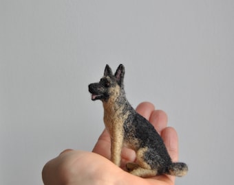 Custom Made Pet Portrait, SMALL SIZE, Needle Felted Miniature Dog, German Shepherd or any other breed