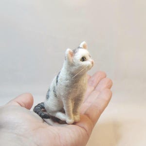 Needle Felted Cat,  SMALL SIZE, Custom Made Pet Sculpture, Commemorative Pet Portrait - made to order