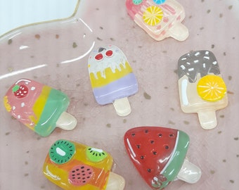 Pack of 6 Lollipop Flatbacks Resin Charms, Cabochon Embellishment (FLB-104)