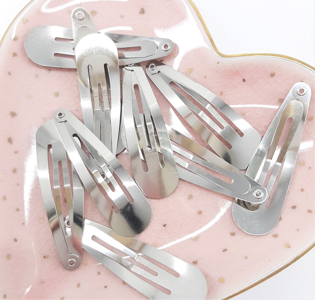 Packs of Hair Snap Clips Grips Hair Slides in Silver Tone Etsy