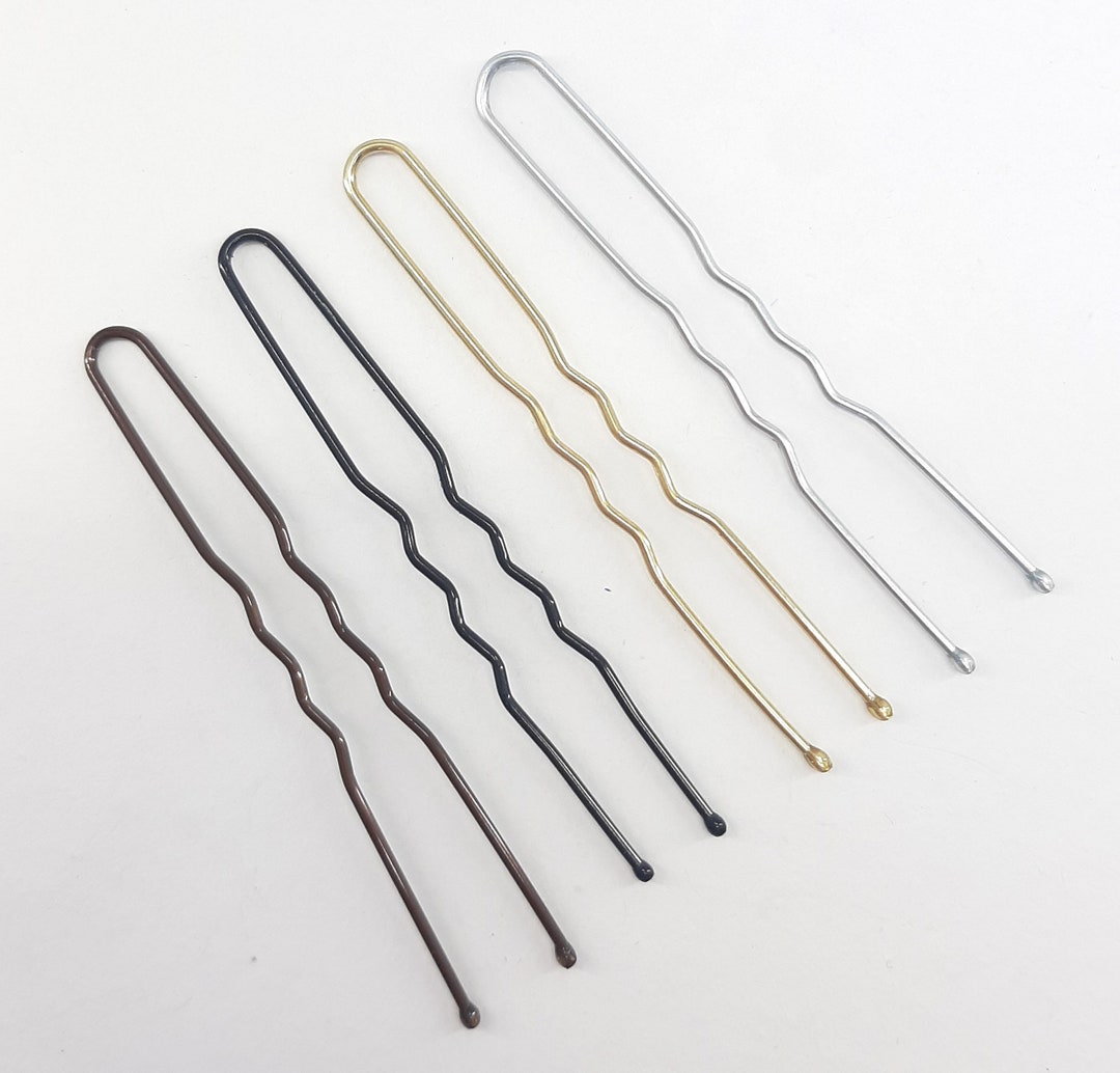 Pack of 50 U Hair Pins, Bun Pins, Grips 6cm for Hair Jewellery, Brown
