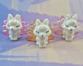 1Pc Cute 3D 9 Tail Fox Kitsune Anime Bead, Acrylic, Can Use on Beadable Charm Pen