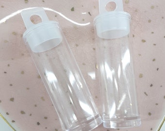 Pack of 2 Plastic Bead Storage Tubes with a Hanging Lid