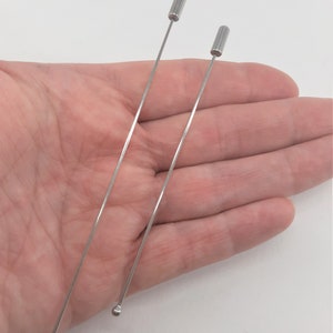 Packs of DIY Blank Hatpins with Caps, 2 Sizes available, Platinum tone CBP-111 zdjęcie 4