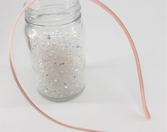 x1 Ribbon Covered DIY Blank Tiara Headband in Peach