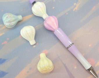 5 PCS Cute Hot Air Balloon Beads, Acrylic Kawaii Beads, Random Pastel Mix, Fit's Bead Pen