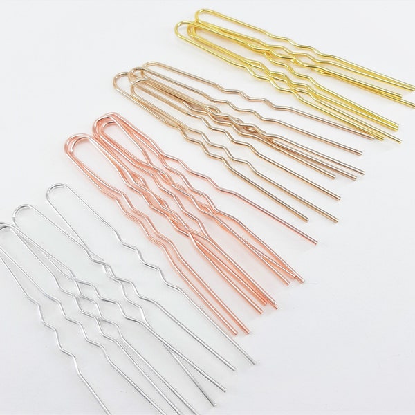 Pack of 10 DIY Blank Hair Pins 72mm Silver, Rose Gold or Gold Tone (CBP-109)