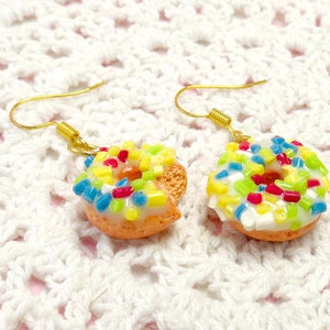 Kawaii Doughnut Earrings Polymer Clay Cute Food Charm Jewelry image 3