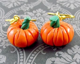 Halloween Pumpkin Earrings Cute Holiday Fall Polymer Clay Charms