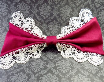 Red White Lolita Bow Clip cute kawaii fashion