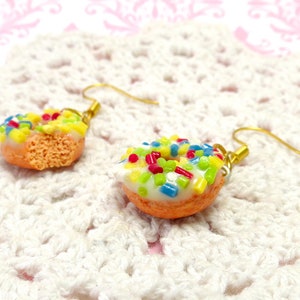 Kawaii Doughnut Earrings Polymer Clay Cute Food Charm Jewelry image 4