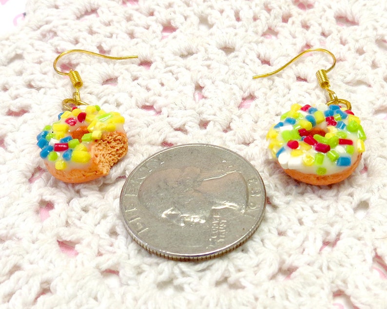 Kawaii Doughnut Earrings Polymer Clay Cute Food Charm Jewelry image 5