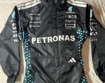 Handmade F1 Petronas Go Kart Racing Suit: Customizable CIK/FIA Level 2