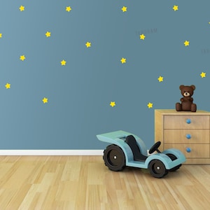 Cute stars vinyl decals. 22 Small yellow stars vinyl stickers for kids room decor. Wall decals. Stars room decor. Cute stars stickers