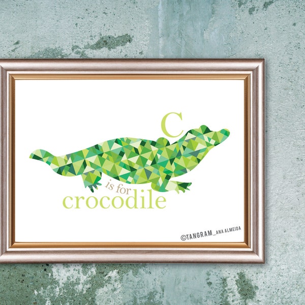 Crocodile poster. Baby poster. Baby Nursery wall art. Geometric Poster Print, Geometric Crocodile, Crocodile poster art. Geometric print