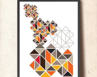 Geometric art. Poster print. Abstract wall art. Geometric poster. Scandinavian poster. Statement art. Geometric print