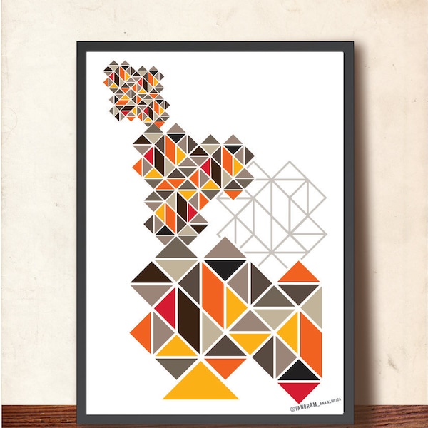 Geometric art. Poster print. Abstract wall art. Geometric poster. Scandinavian poster. Statement art. Geometric print