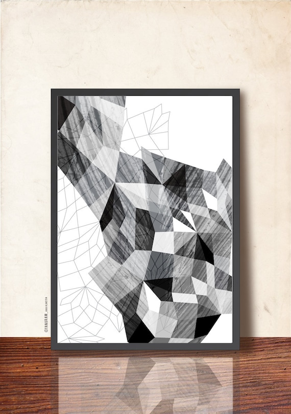 Black White Abstract Print. Geometric Art geometric | Etsy